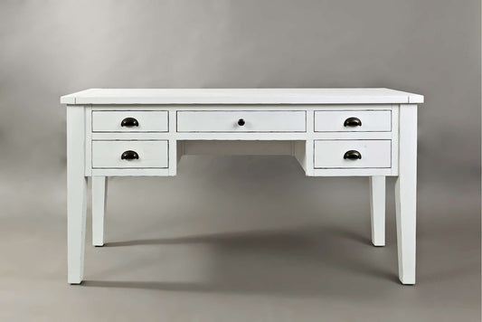 Jofran - Artisans Craft 5 in Drawer Desk in Weathered white - 1744-58 view 1