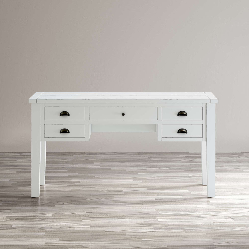 Jofran - Artisans Craft 5 in Drawer Desk in Weathered white - 1744-58 view 7