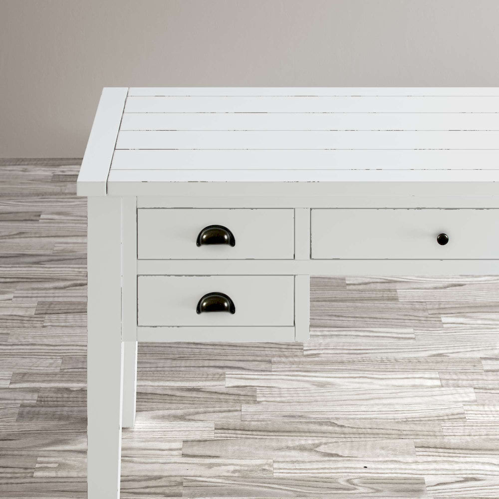 Jofran - Artisans Craft 5 in Drawer Desk in Weathered white - 1744-58 view 9