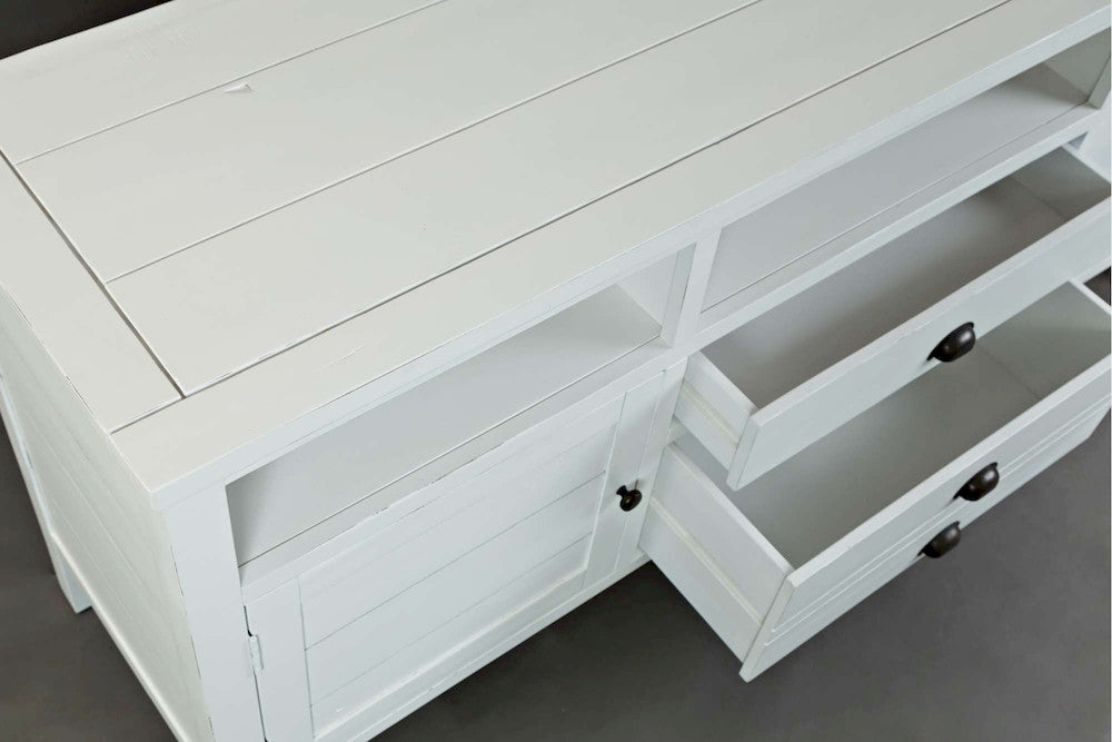 Jofran - Artisans Craft 70in Media Console in eathered white - 1744-70 view 6