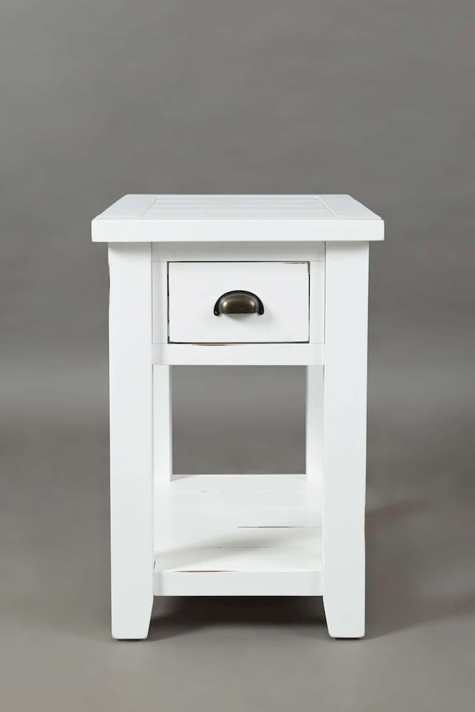 Jofran - Artisans Craft Chairside Table in eathered white - 1744-7 view 1