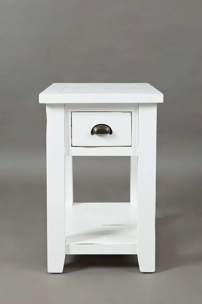 Jofran - Artisans Craft Chairside Table in eathered white - 1744-7 view 1