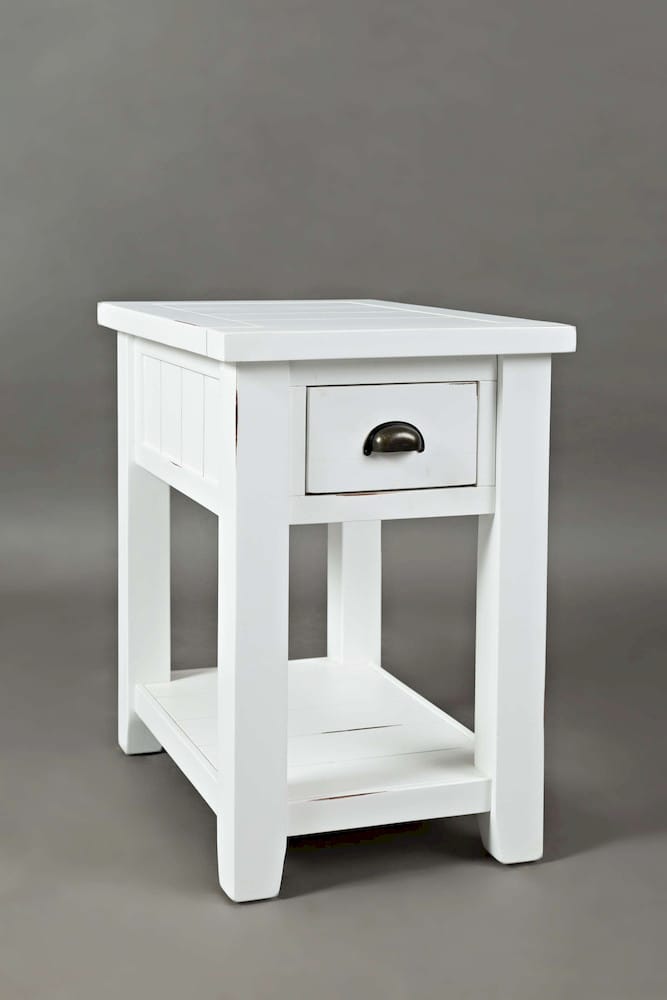 Jofran - Artisans Craft Chairside Table in eathered white - 1744-7 view 2