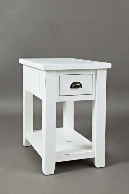 Jofran - Artisans Craft Chairside Table in eathered white - 1744-7 view 2