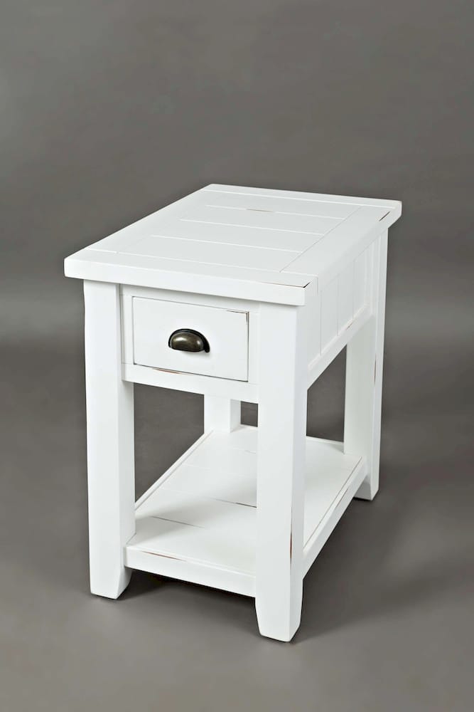 Jofran - Artisans Craft Chairside Table in eathered white - 1744-7 view 3