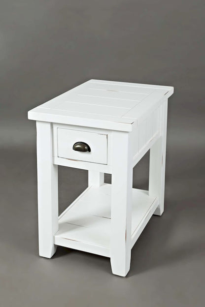 Jofran - Artisans Craft Chairside Table in eathered white - 1744-7 view 3