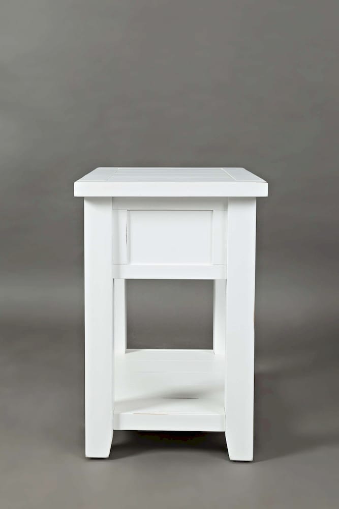 Jofran - Artisans Craft Chairside Table in eathered white - 1744-7 view 4
