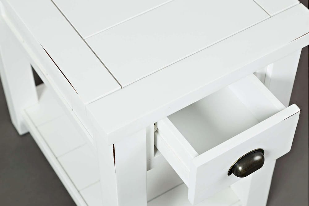 Jofran - Artisans Craft Chairside Table in eathered white - 1744-7 view 5
