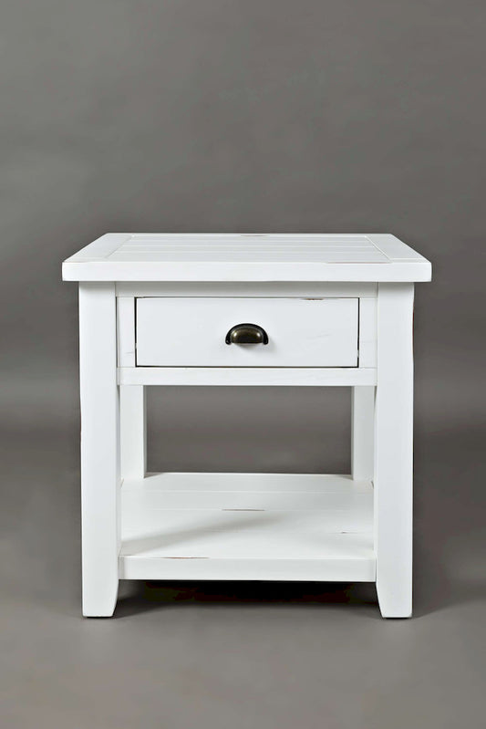 Jofran - Artisans Craft End Table in eathered white - 1744-3 view 1