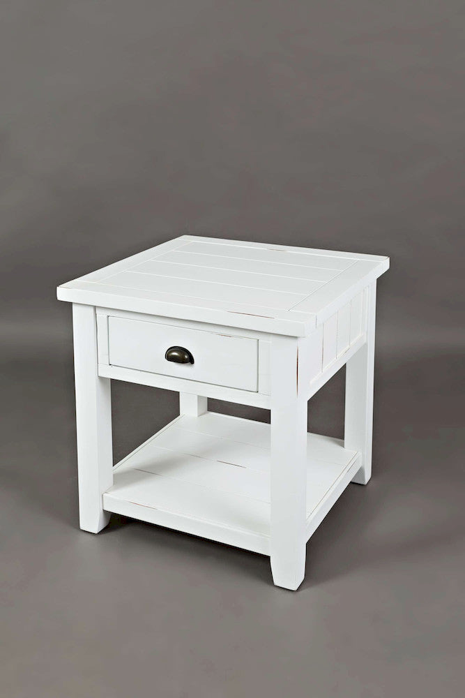 Jofran - Artisans Craft End Table in eathered white - 1744-3 view 3