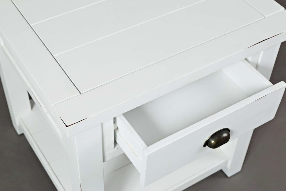 Jofran - Artisans Craft End Table in eathered white - 1744-3 view 5