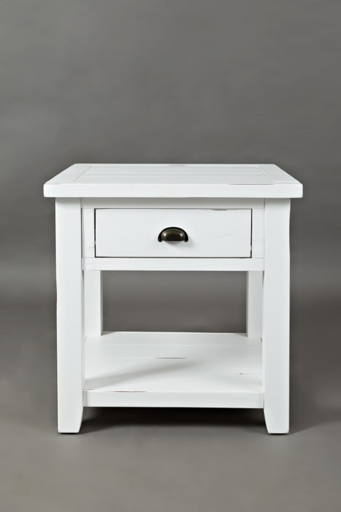 Jofran - Artisans Craft End Table in eathered white - 1744-3 veiw 1