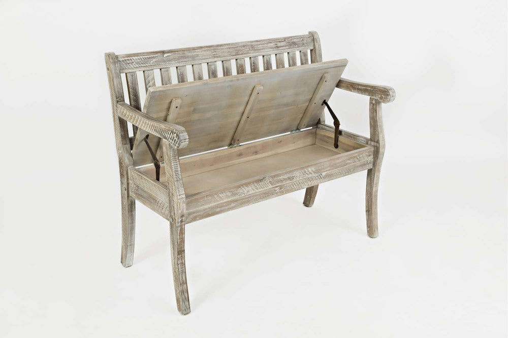 Jofran - Artisans Craft Storage Bench in ashed Grey - 1743-42 view 5