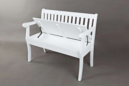 Jofran - Artisans Craft Storage Bench in weathered white - 1744-42 view 6