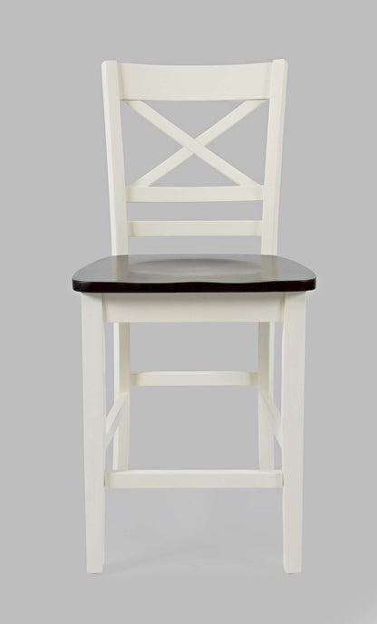 Jofran - Asbury Park Solid Acacia Farmhouse 4-Pack Counter Height Dining Set - Table with 2 Stools and Bench - 1806 view 3