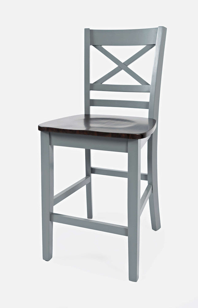 Jofran - Asbury Park Solid Acacia Farmhouse 4-Pack Counter Height Dining Set - Table with 2 Stools and Bench - 1816 view 8
