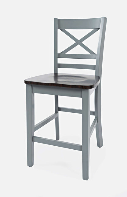 Jofran - Asbury Park Solid Acacia Farmhouse 4-Pack Counter Height Dining Set - Table with 2 Stools and Bench - 1816 view 8