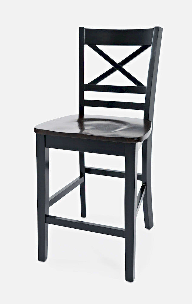 Jofran - Asbury Park Solid Acacia Farmhouse 4-Pack Counter Height Dining Set - Table with 2 Stools and Bench - 1846 view 3