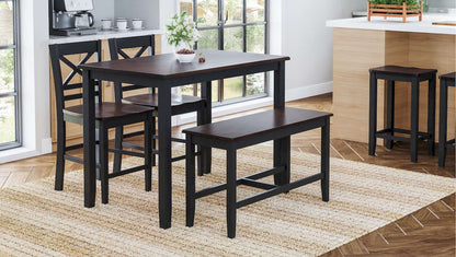 Jofran - Asbury Park Solid Acacia Farmhouse 4-Pack Counter Height Dining Set - Table with 2 Stools and Bench - 1846 view 11