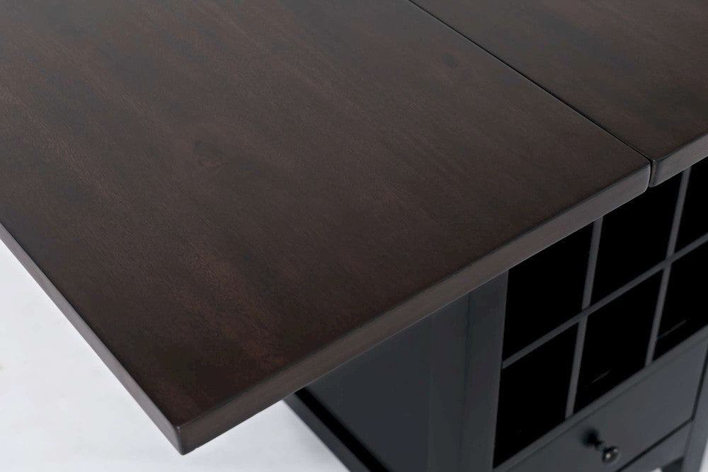 Jofran - Asbury Park Storage Counter Drop Leaf Table in Black/Autumn - 1846-48 view 4