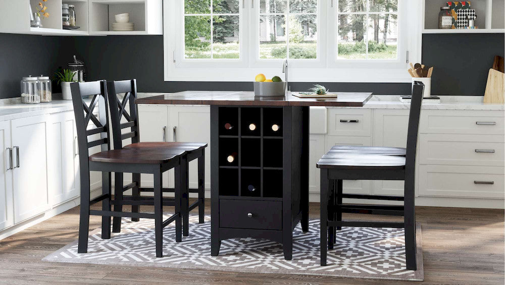 Jofran - Asbury Park Storage Counter Drop Leaf Table in Black/Autumn - 1846-48 view 8