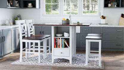 Jofran - Asbury Park Storage Counter Drop Leaf Table in white/Autumn - 1806-48 view 8