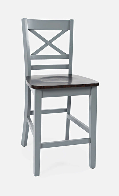 Jofran - Asbury Park X Back Stool in Grey/Autumn (Set of 2) - 1816-BS395KD view 2