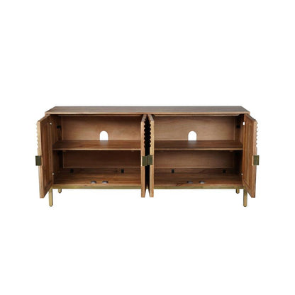 Jofran - Asher 69in Solid Wood Mid-Century Modern Curved Arch Sideboard Cabinet in Natural - 2448-69 veiw 3
