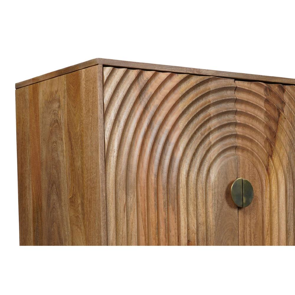 Jofran - Asher 69in Solid Wood Mid-Century Modern Curved Arch Sideboard Cabinet in Natural - 2448-69 veiw 7