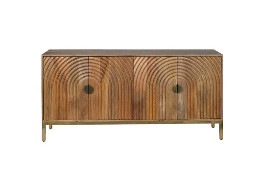 Jofran - Asher 69in Solid Wood Mid-Century Modern Curved Arch Sideboard Cabinet in Natural - 2448-69 view 1