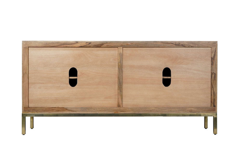 Jofran - Asher 69in Solid Wood Mid-Century Modern Curved Arch Sideboard Cabinet in Natural - 2448-69 view 4