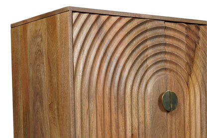 Jofran - Asher 69in Solid Wood Mid-Century Modern Curved Arch Sideboard Cabinet in Natural - 2448-69 view 9