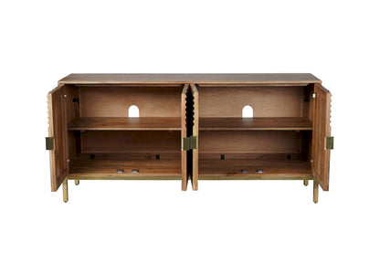 Jofran - Asher 69in Solid Wood Mid-Century Modern Curved Arch Sideboard Cabinet in Natural - 2448-69 view 11