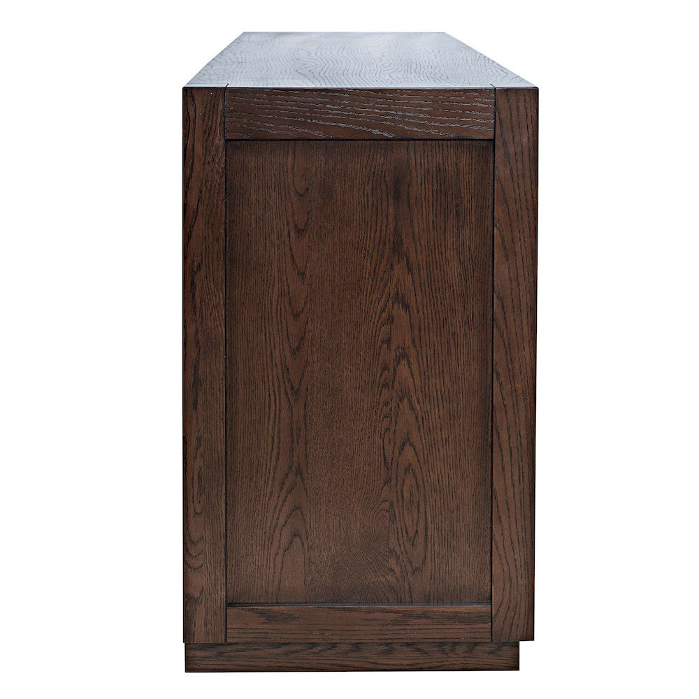Jofran - Auburn Hills 50in Contemporary Media Console with Tempered Glass Doors, Drawers and Adjustable Shelves in Dark Oak - 2499-50 view 4
