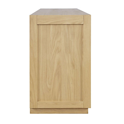 Jofran - Auburn Hills 50in Contemporary Media Console with Tempered Glass Doors, Drawers and Adjustable Shelves in Light Oak - 2498-50 view 5