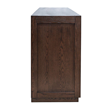 Jofran - Auburn Hills 60in Contemporary Media Console with Tempered Glass Doors, Drawers and Adjustable Shelves in Dark Oak - 2499-60 view 6