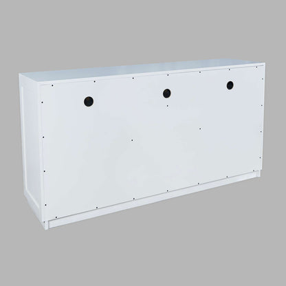 Jofran - Auburn Hills 60in Contemporary Media Console with Tempered Glass Doors, Drawers and Adjustable Shelves in White - 2497-60 view 3