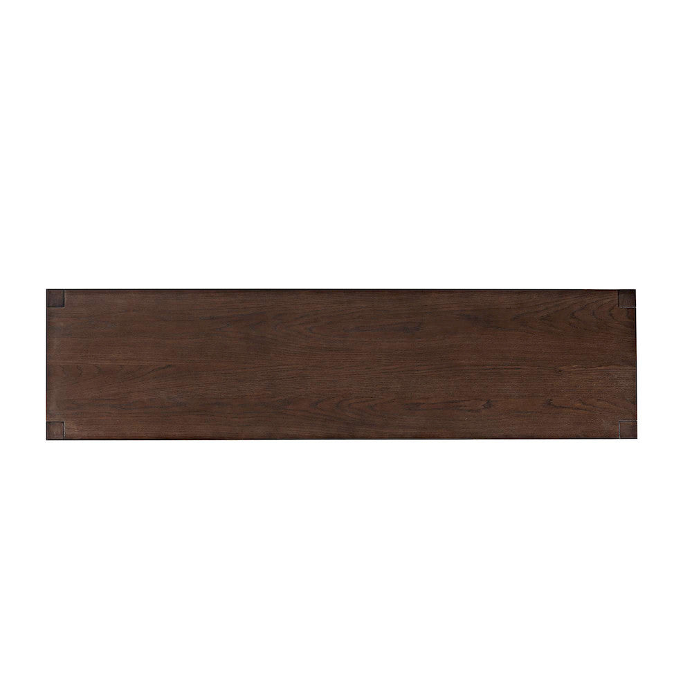 Jofran - Auburn Hills 70in Contemporary Media Console with Tempered Glass Doors, Drawers and Adjustable Shelves in Dark Oak - 2499-70 view 8