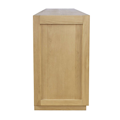 Jofran - Auburn Hills 70in Contemporary Media Console with Tempered Glass Doors, Drawers and Adjustable Shelves in Light Oak - 2498-70 view 5
