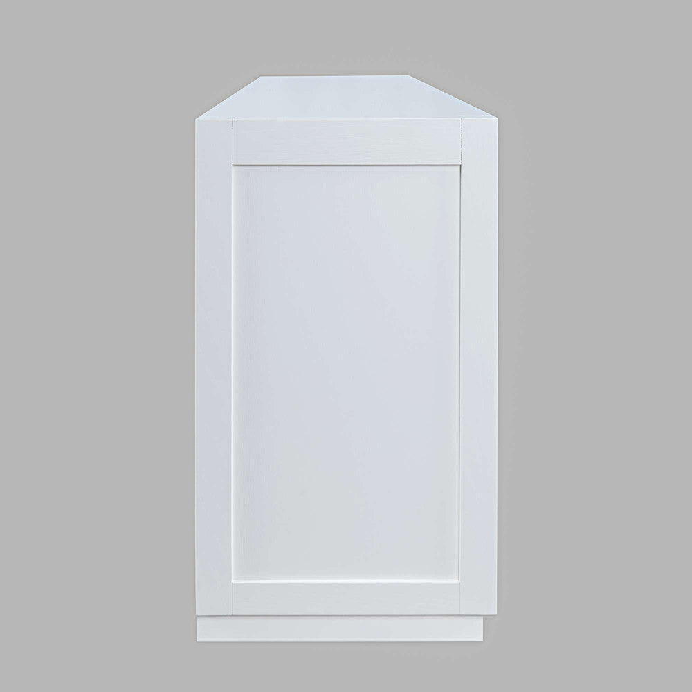 Jofran - Auburn Hills 70in Contemporary Media Console with Tempered Glass Doors, Drawers and Adjustable Shelves in White - 2497-70 view 4