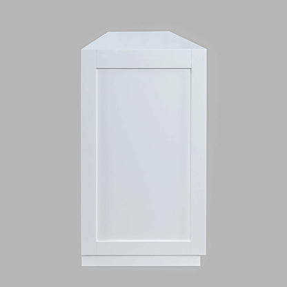 Jofran - Auburn Hills 70in Contemporary Media Console with Tempered Glass Doors, Drawers and Adjustable Shelves in White - 2497-70 view 4