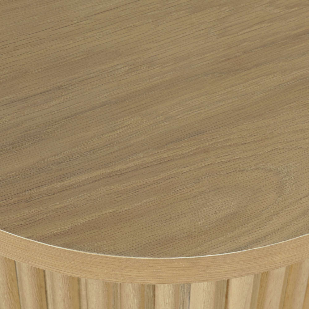 Jofran - Auden 24in Round Mid-Century Modern Fluted Pedestal Base End Table in Natural - 2420-3TBNATKT view 5