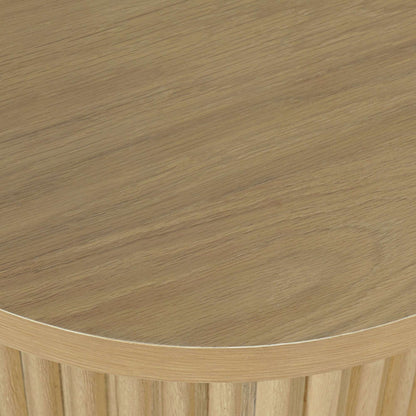 Jofran - Auden 24in Round Mid-Century Modern Fluted Pedestal Base End Table in Natural - 2420-3TBNATKT view 5