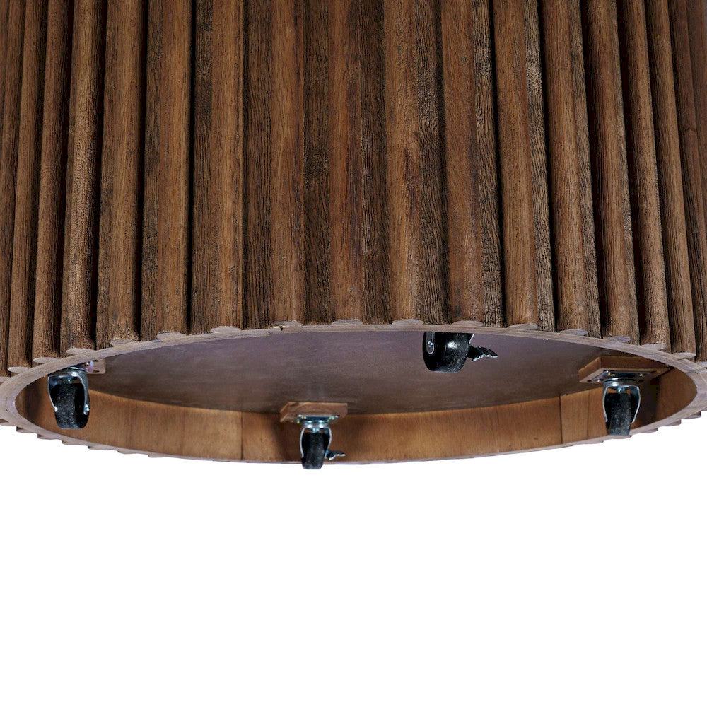 Jofran - Auden 40in Round Mid-Century Modern Fluted Pedestal Base Coffee Table with Caster Wheels in Chestnut - 2420-2TBCHSKT view 8