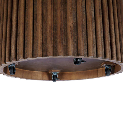 Jofran - Auden 40in Round Mid-Century Modern Fluted Pedestal Base Coffee Table with Caster Wheels in Chestnut - 2420-2TBCHSKT view 8