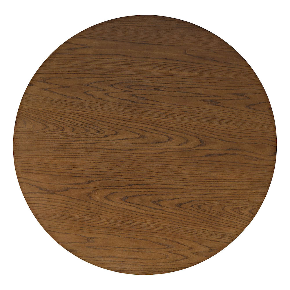 Jofran - Auden 40in Round Mid-Century Modern Fluted Pedestal Base Coffee Table with Caster Wheels in Chestnut - 2420-2TBCHSKT view 9