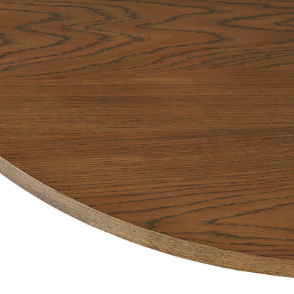 Jofran - Auden 48in Round Mid-Century Modern Fluted Pedestal Base Dining Table in Chestnut - 2421-AUDEN48CSBTKT view 4