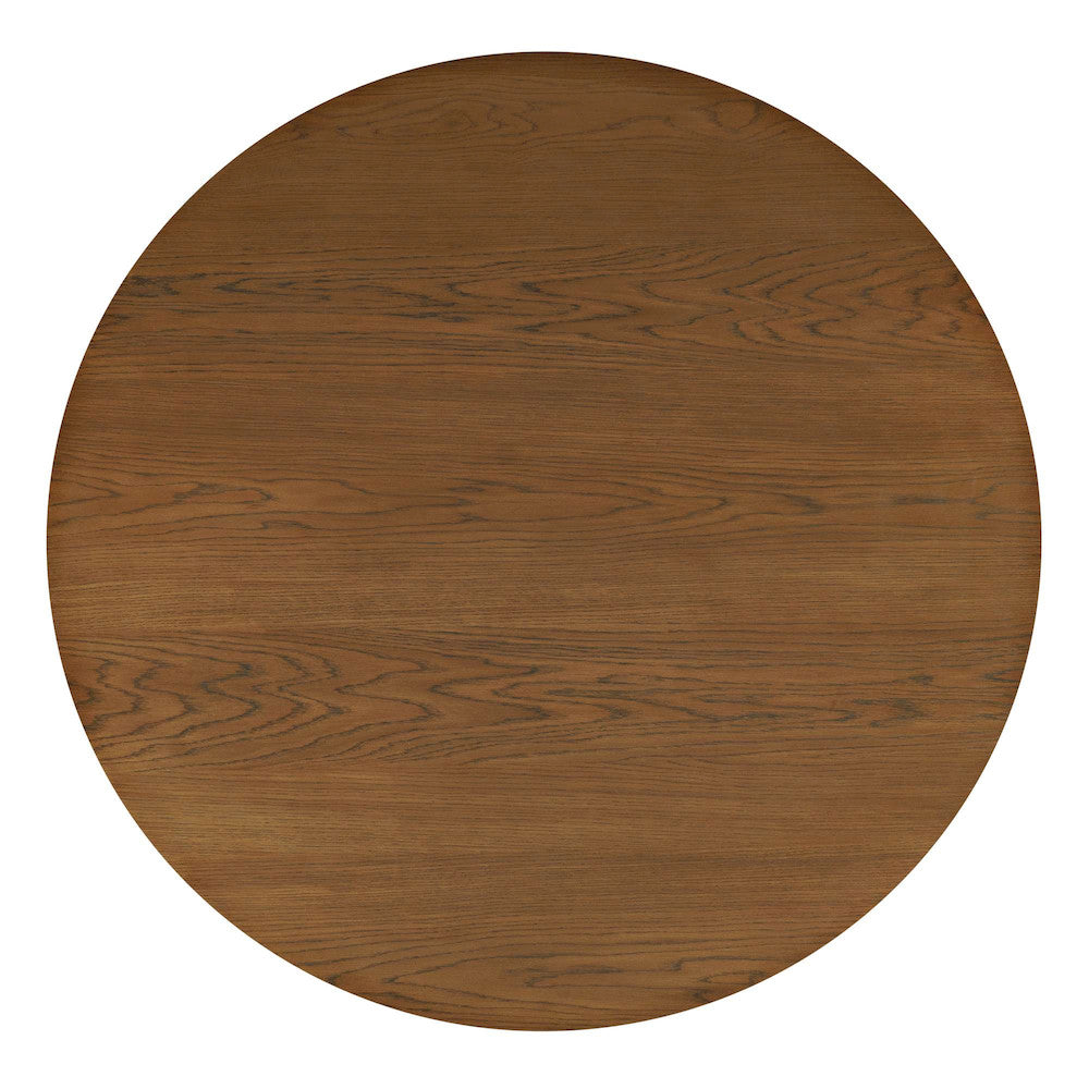 Jofran - Auden 48in Round Mid-Century Modern Fluted Pedestal Base Dining Table in Chestnut - 2421-AUDEN48CSBTKT view 5