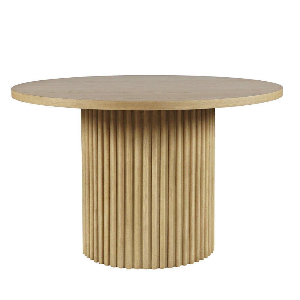 Jofran - Auden 48in Round Mid-Century Modern Fluted Pedestal Base Dining Table in Natural - 2421-AUDEN48NTBKT view 1