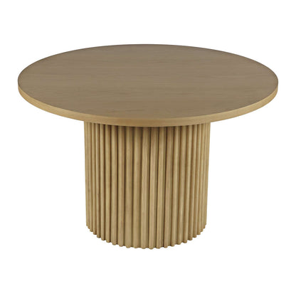 Jofran - Auden 48in Round Mid-Century Modern Fluted Pedestal Base Dining Table in Natural - 2421-AUDEN48NTBKT view 2